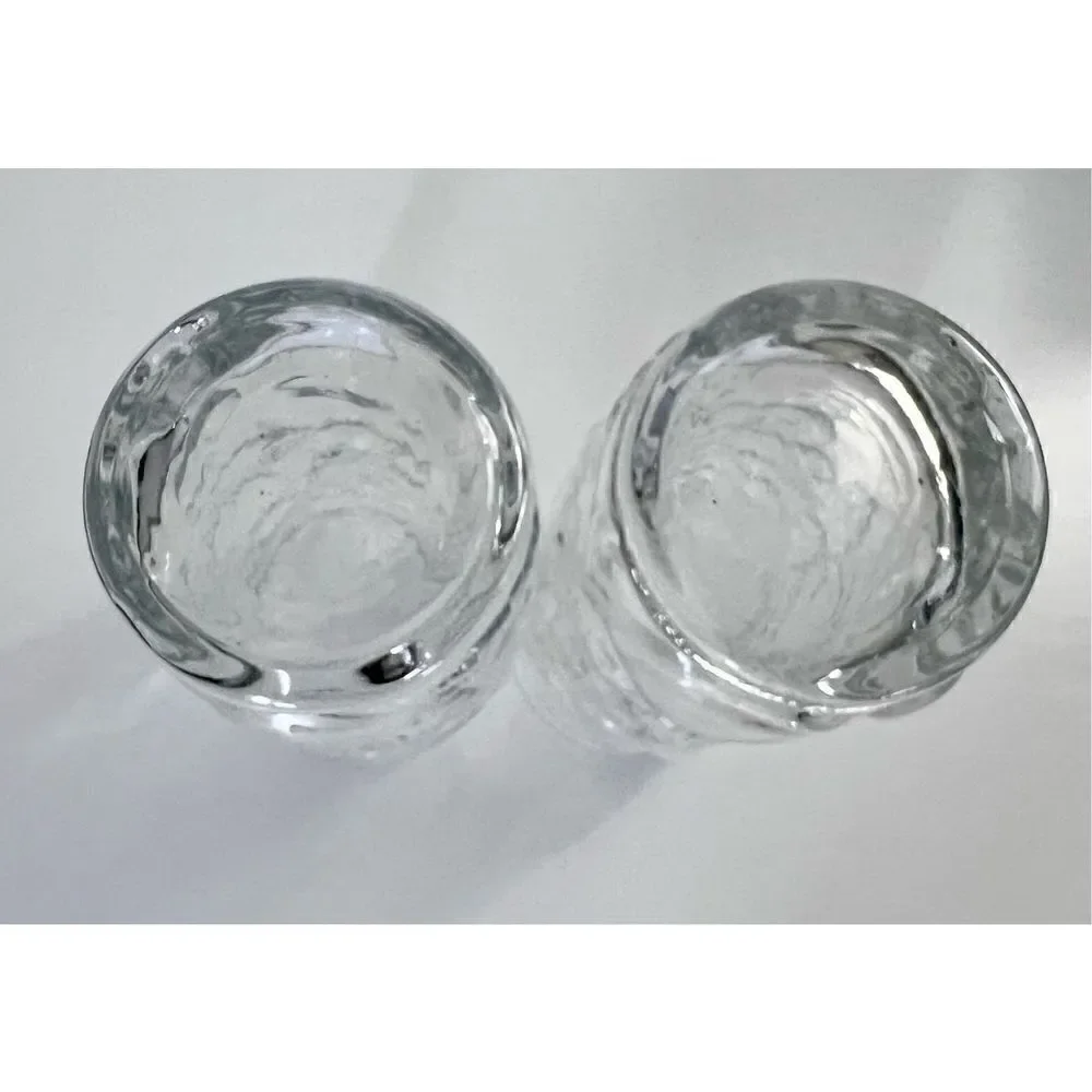 Set of 2 Vintage Libbey American Directoire Embossed Orchard Fruit Glasses Clear